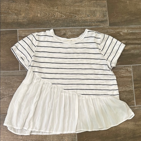 Anthropologie T.La Striped Tee in Black and White - Picture 5 of 9